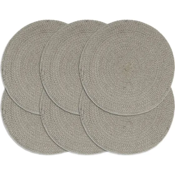 Hndvvede dkkeservietter 6 stk. 38 cm bomuld  gr