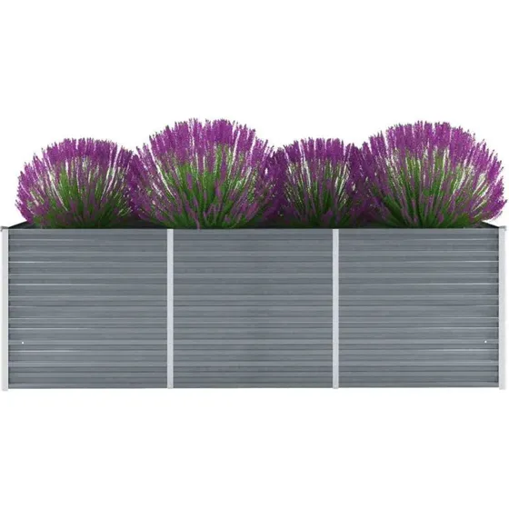 Forhøjet plantekasse 240x80x77 cm - galvaniseret stål