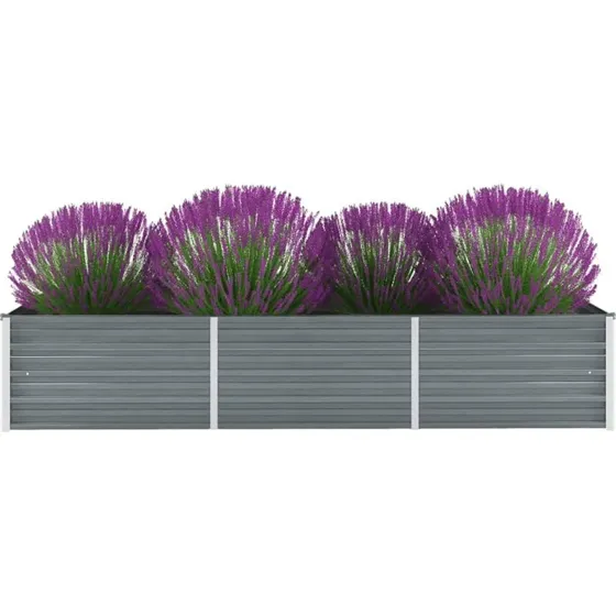 Forhøjet plantekasse 240x80x45 cm - galvaniseret stål