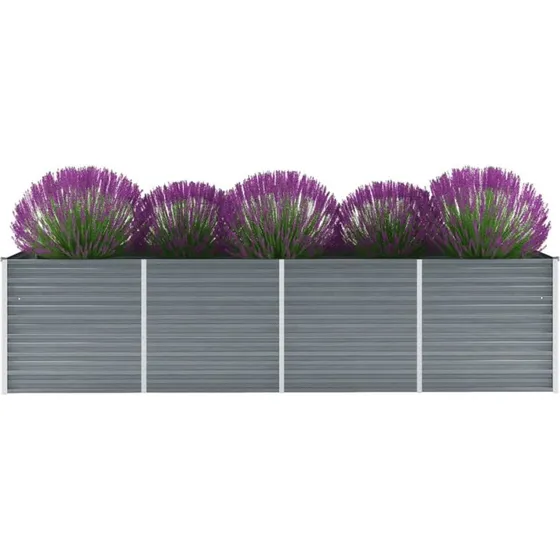 Forhøjet plantekasse 320x80x77 cm - galvaniseret stål