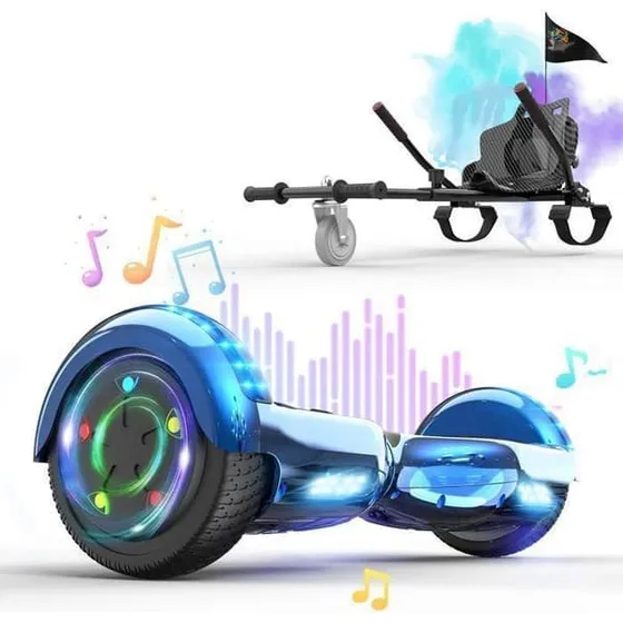 RCB Pakke: Blåt Elektrisk Hoverboard & Sort Hoverkart