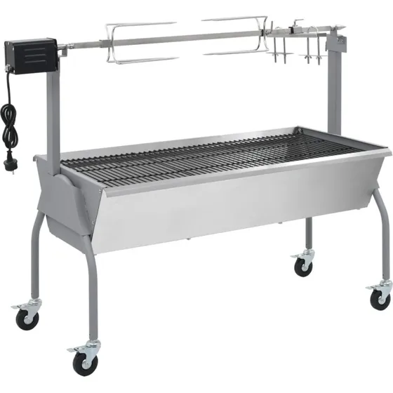 Elektrisk rotisserie-grill i rustfrit stl, transportabel