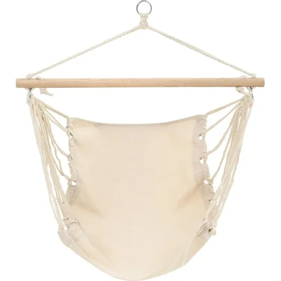 Foldbar hængekøje med træstel – creme