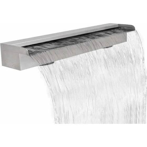 Rektangulært vandfald til pool i rustfrit stål, 90 cm
