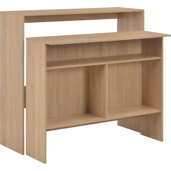 Barbord 130x40x120 cm, 2 bordplader  Egetrsfarvet