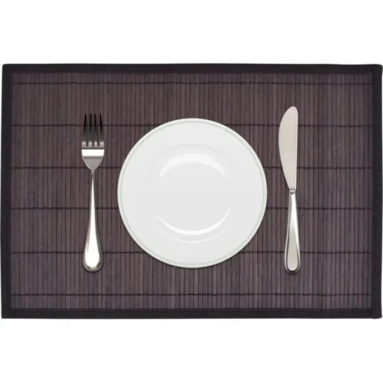 Bambusdkkeservietter 30x45 cm 6 stk  Mrkebrun