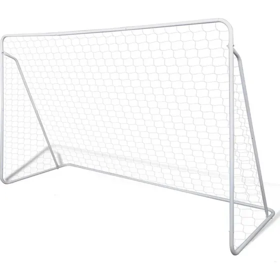 Fodboldmål 240x90x150 cm i stål med net