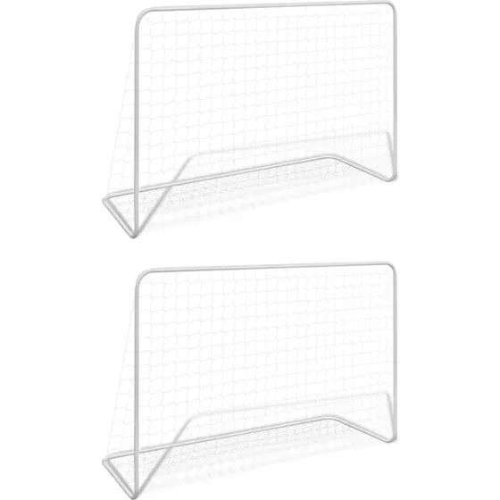 Fodboldml 2 stk. 182x61x122 cm stl hvid
