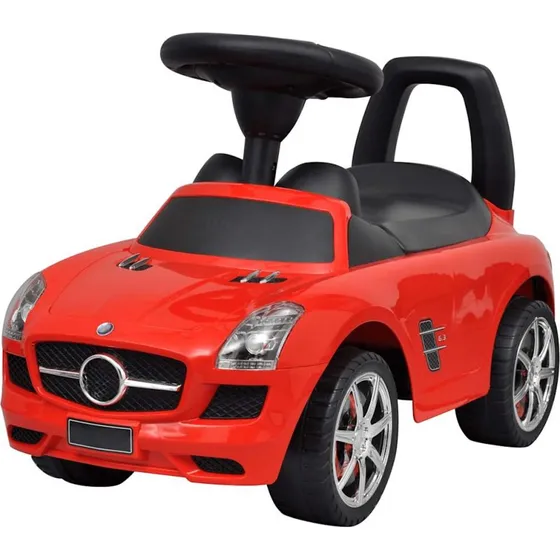 Rd brnebil med lyd og opbevaring  skubbevogn (2+ r)