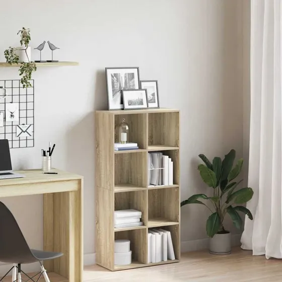 Bogreol/skænk 8 rum 66x30x130 cm – Sonoma-eg