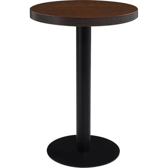 Bistrobord 60 cm MDF mrkebrun, stlstel
