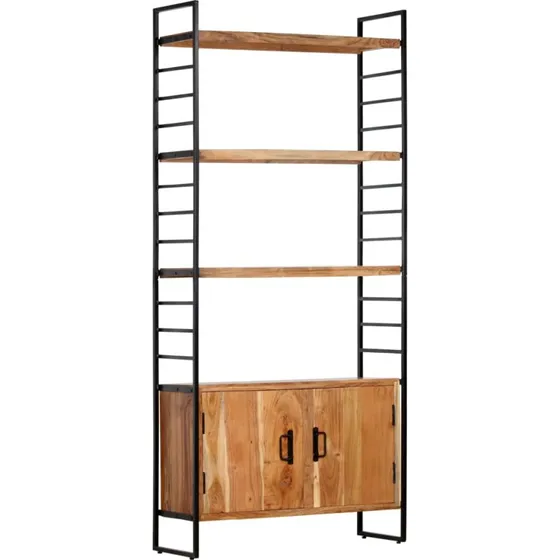 Bogreol 4 niveauer i massiv akacietræ 80x30x180 cm