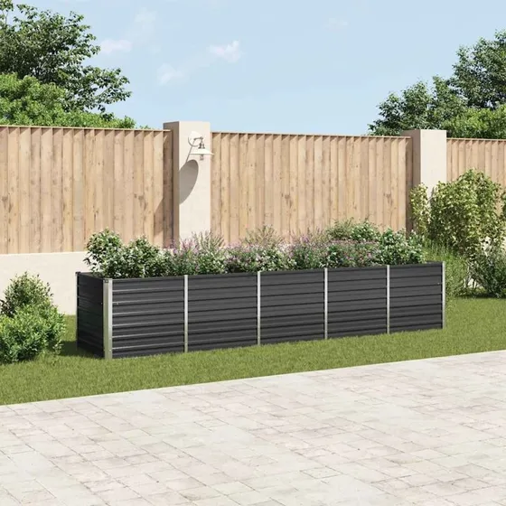 Forhøjet plantekasse 400x80x77 cm - galvaniseret stål