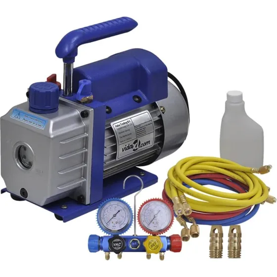 Ettrins vakuumpumpe med 4-vejs manifold og trykmler