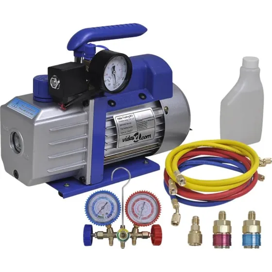 Ettrins vakuumpumpe med 2-vejs manifold og trykmåler