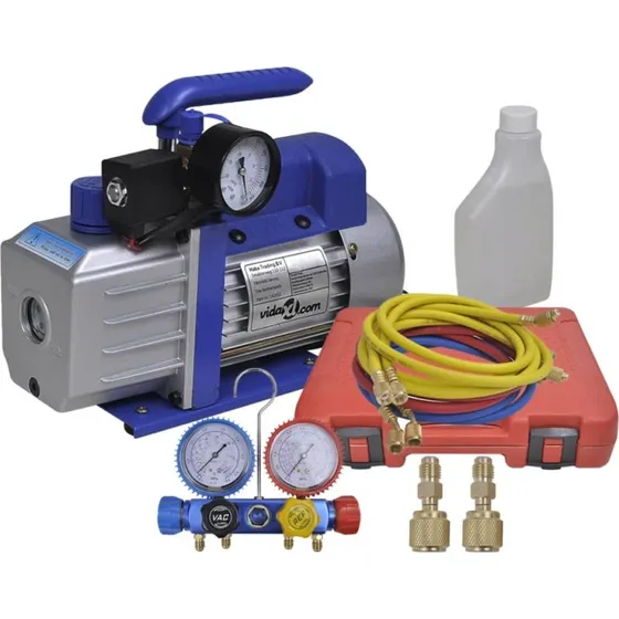Ettrins vakuumpumpe med 4-vejs manifold og trykmåler