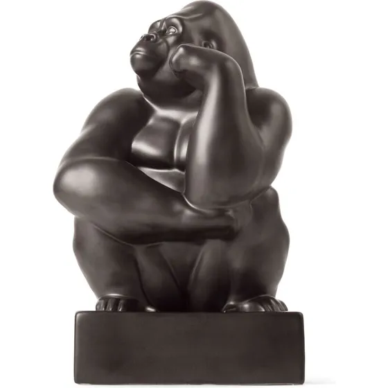 Royal Copenhagen Gorilla-figur, 21 cm, grafitglasur