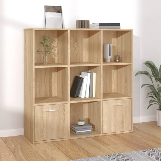 Bogreol 98x30x98 cm - Sonoma-eg, konstrueret træ