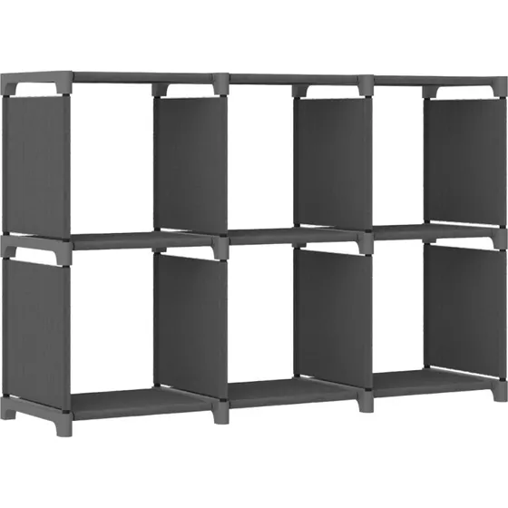 Displayreol 6 kuber 103x30x72,5 cm - grå stof