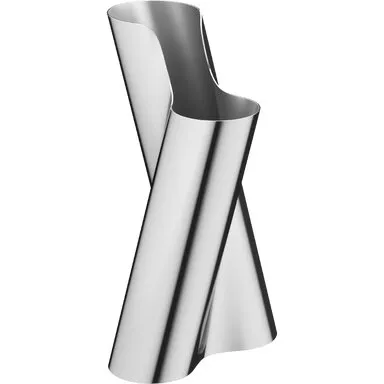 LITUUS vase, håndpoleret rustfrit stål H34 cm