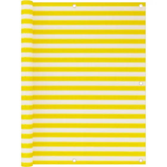 Altanafskrmning 120x600 cm HDPE  gul/hvid