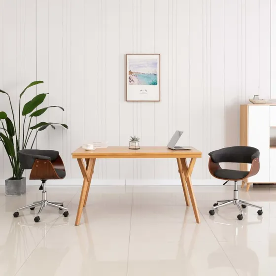 Drejelige spisebordsstole 2 stk. stof grå - komfort & design