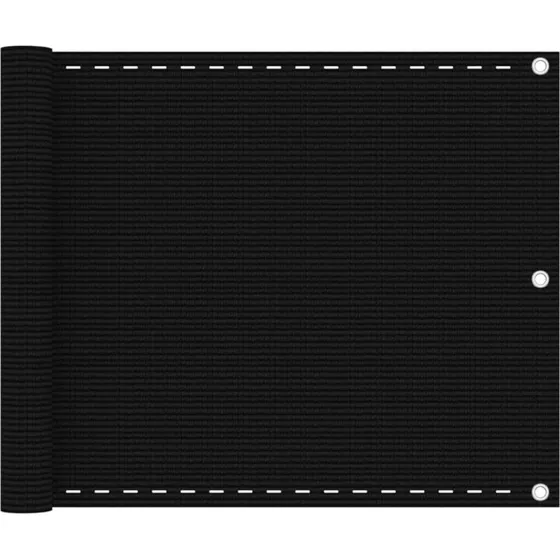 Altanafskærmning HDPE 75x500 cm - Sort