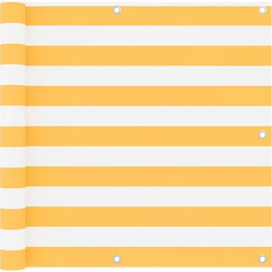 Altanafskærmning 90x600 cm i PU-oxford - hvid/gul