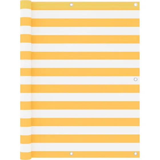 Altanafskærmning 120x600 cm PU-belagt oxford hvid/gul