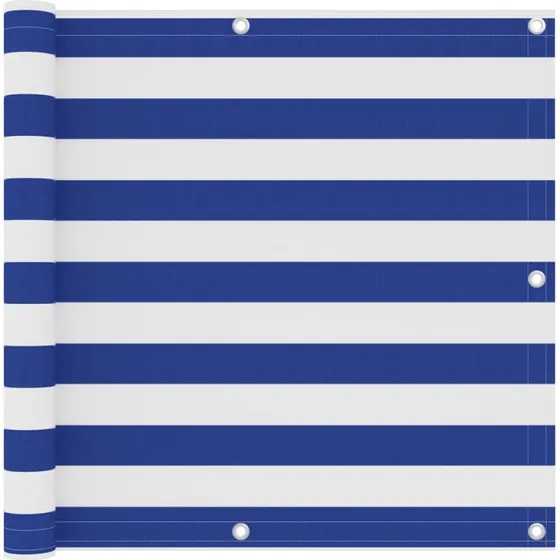 Altanafskrmning 90x400 cm i PU-belagt oxford (hvid/bl)