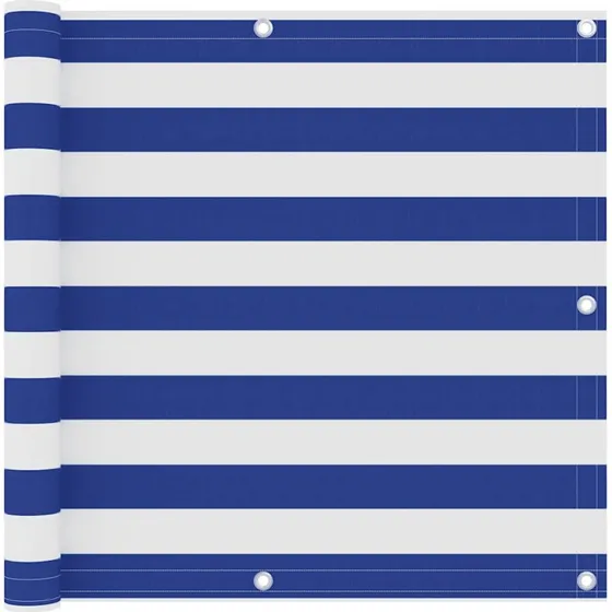 Altanafskærmning 90x500 cm i PU-belagt oxford (hvid/blå)