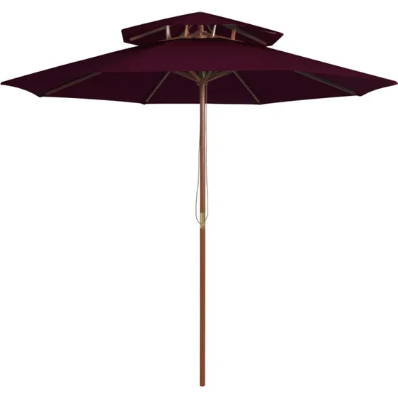 Dobbelt parasol 270 cm med trstang - Bordeaux