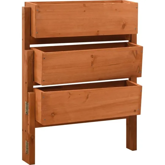 Foldbar plantekasse i massivt fyrretræ 60x14x75 cm – orange