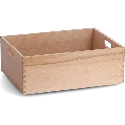 Zeller Anker opbevaringskasse i lakeret bøgetræ 40x30x15 cm