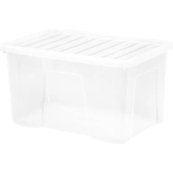 Wham Crystal opbevaringskasse med låg 60 L