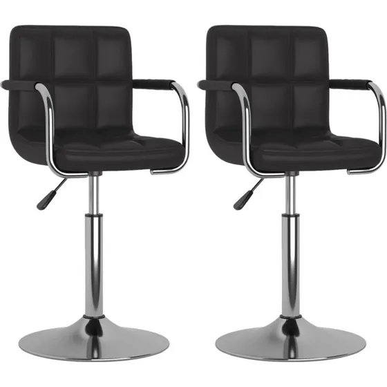 Drejelige spisebordsstole i kunstlæder 2 stk. - sort