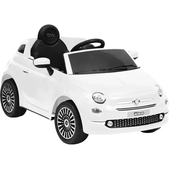 Fiat 500 elektrisk brnebil - hvid, officielt licenseret