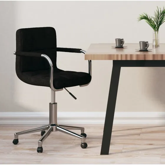 Drejelig kontorstol i sort stof med gaslft