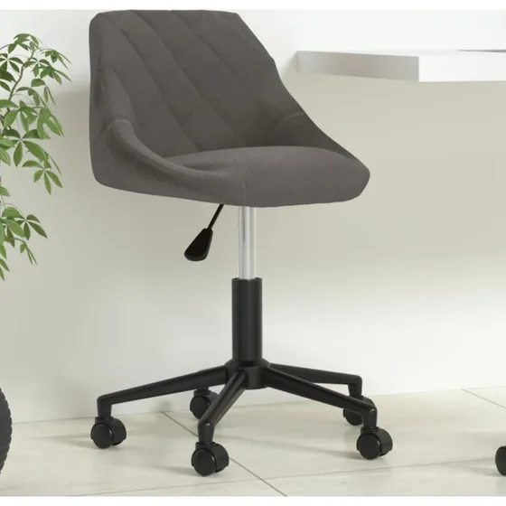 Drejelig kontorstol i fljl mrkegr