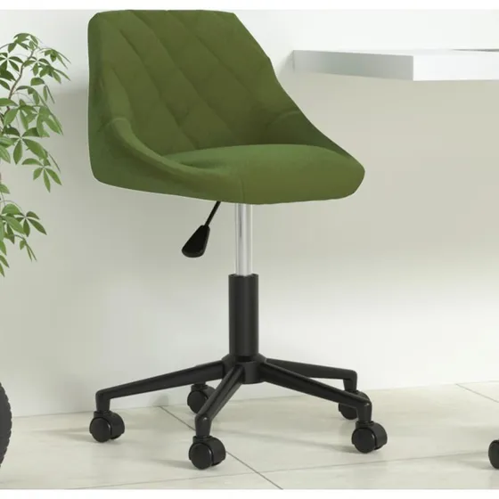 Drejelig kontorstol i fløjl lysegrøn