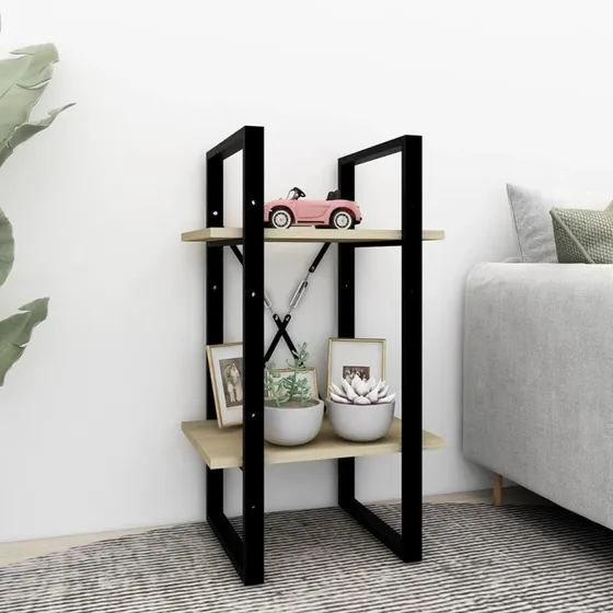 Bogreol 2 hylder 40x30x70 cm - Sonoma-eg