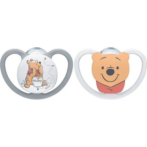 NUK Space Silikone Sut 2-pak Winnie the Pooh Str. 1 (0-6 m)