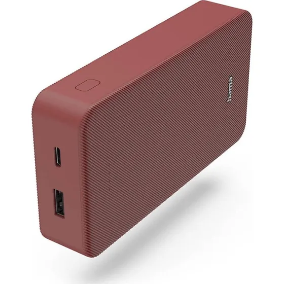 Hama Powerbank Colour 20 20000 mAh – USB‑C + USB‑A (Rød)