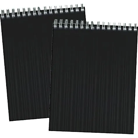 Bright Office Kollegieblok A7 Lineret, Sort PP, 50 blade