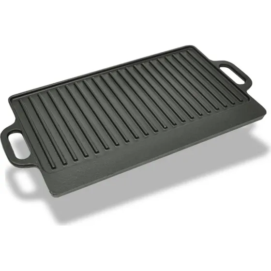 Vendbar stbejernsgrillplade 50x23 cm