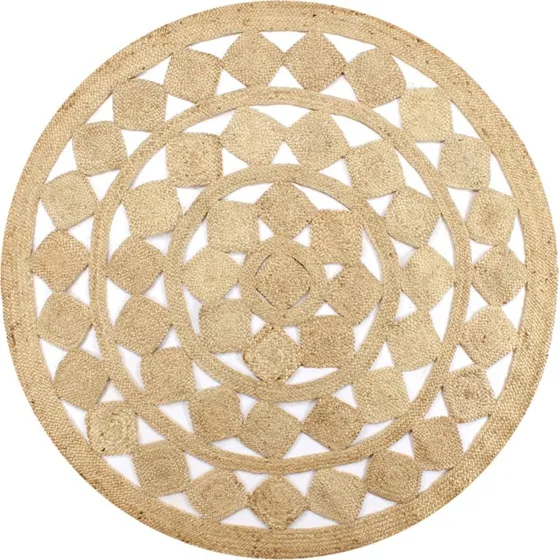 Håndlavet flettet jutetæppe 90 cm