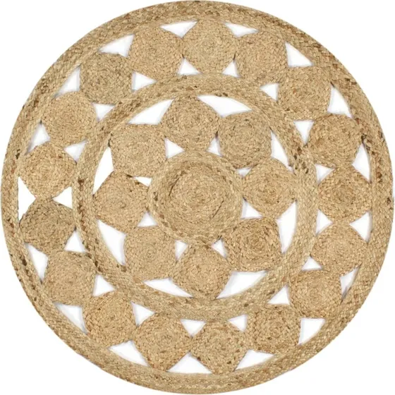 Håndlavet flettet jutetæppe 150 cm