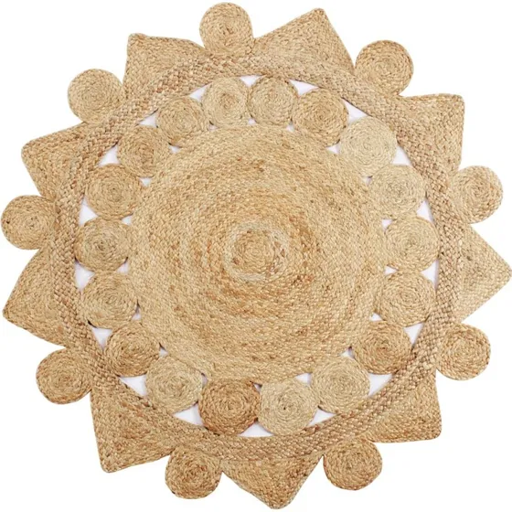 Håndlavet flettet jutetæppe 150 cm