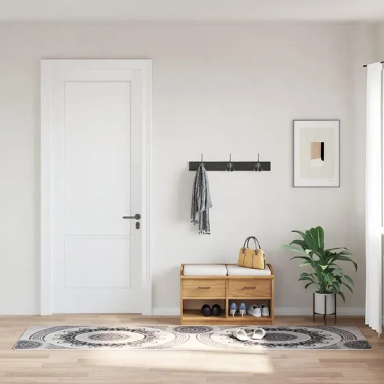 Flerfarvet gulvtæppe 80x150 cm – skridsikkert & vaskbart