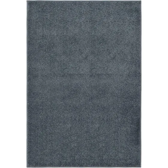 Gulvtppe 160x230 cm kort luv - Antracitgr